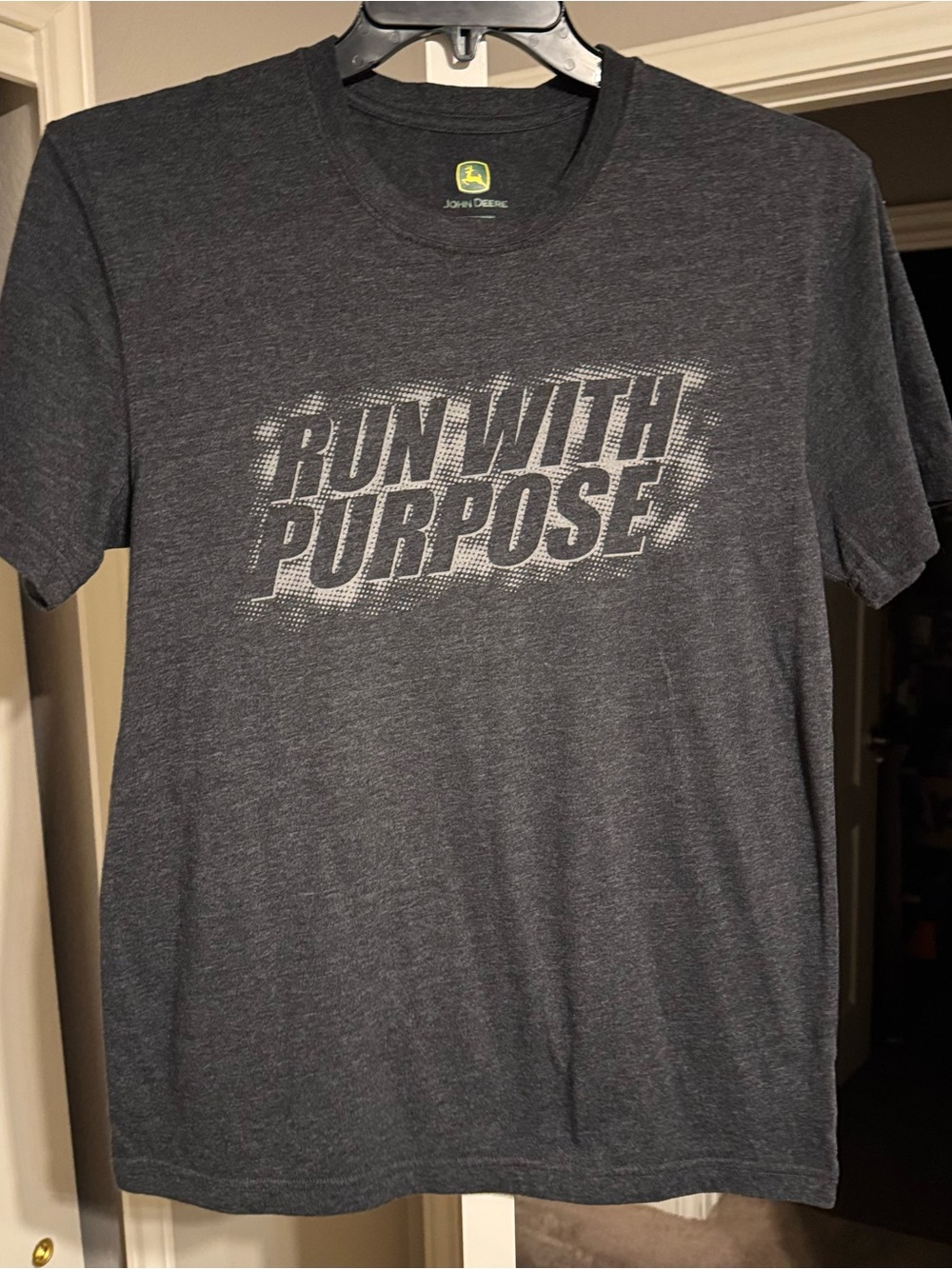 John Deere Dark Gray 'Run With Purpose' Short Sleeve Tee
